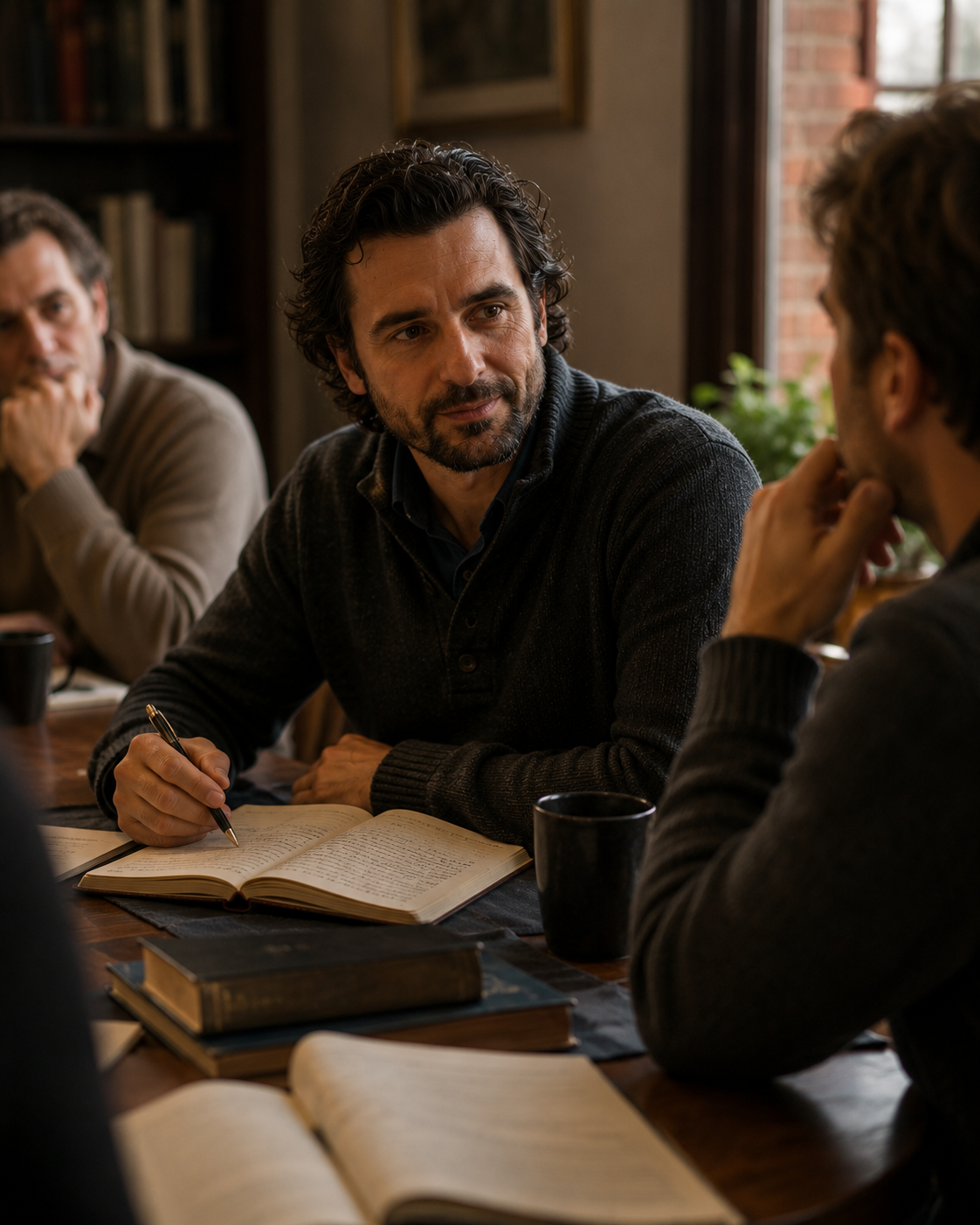 A member seen as a whole person within a shared gathering rather than as a professional profile.