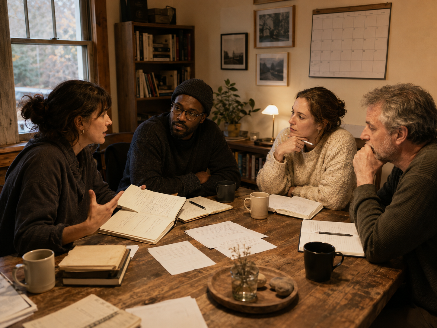 A group reviewing an intention, what happened and the next practical movement after a setback.